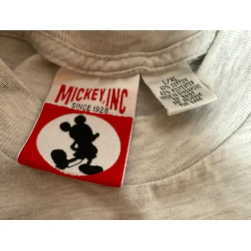 Vintage Mickey Mouse Embroidered Men's L/XL T-Shirt On Mickey, Inc